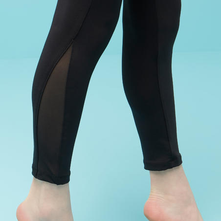 Girls' Artistic Gymnastics Leggings - Black/Sequins