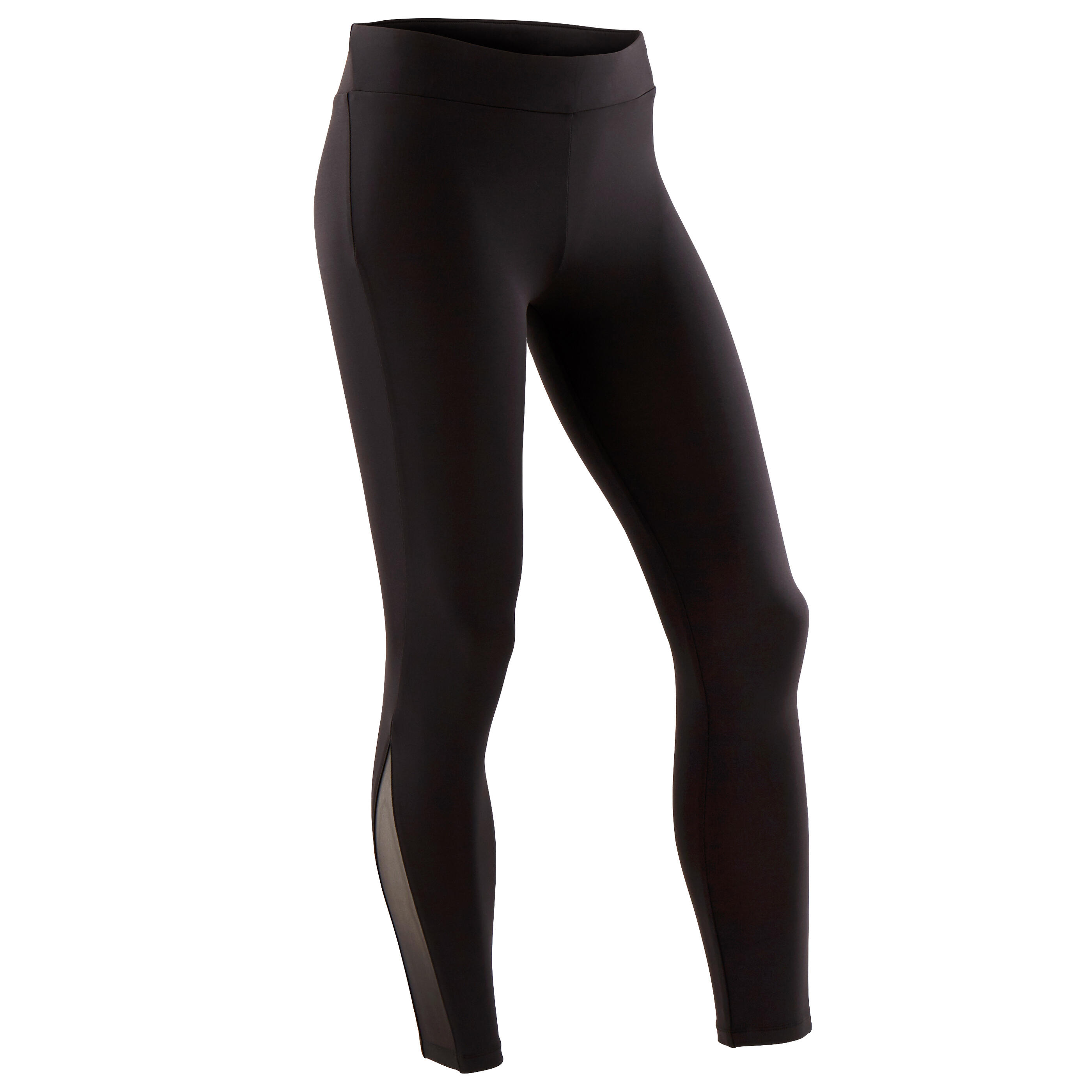 Leggings bambina ginnastica artistica 500 con paillettes e trasparenza neri  DOMYOS | DECATHLON
