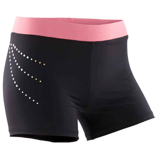 
      Girls' Artistic Gymnastics Shorts - Black/Pink/Sequins
  