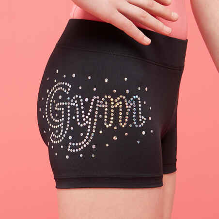 Girls' Gym Shorts 500 - Black