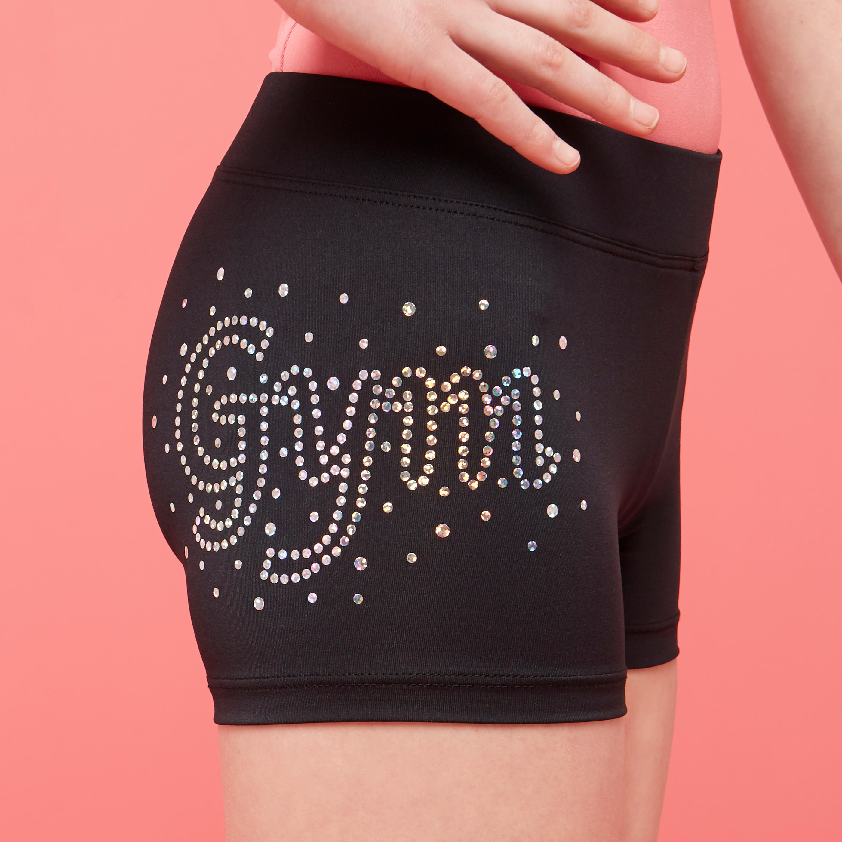 Girls' Gym Shorts 500 - Black 3/5