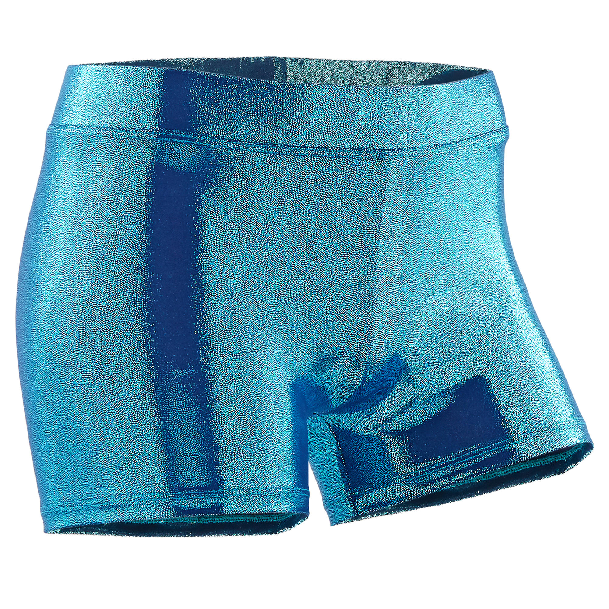 Girls' Artistic Gymnastics Shiny Shorts - Turquoise 1/4