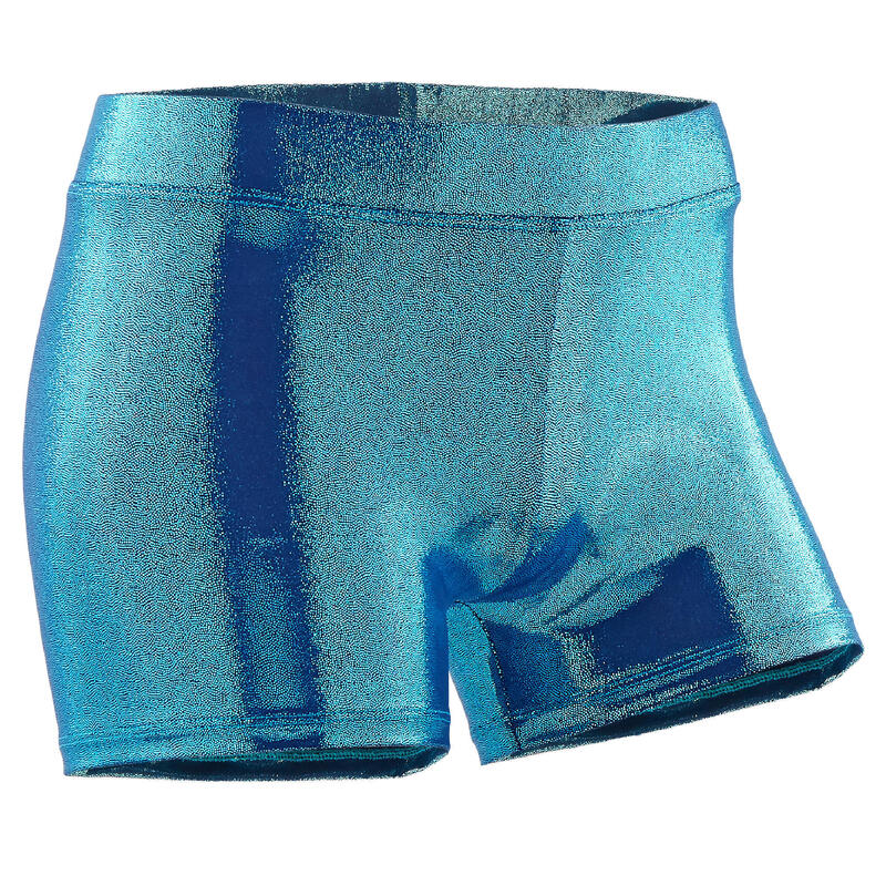 Turnshort voor meisjes en dames glanzend turquoise