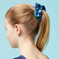 Women's Sequined Gymnastics Scrunchie - Turquoise Blue