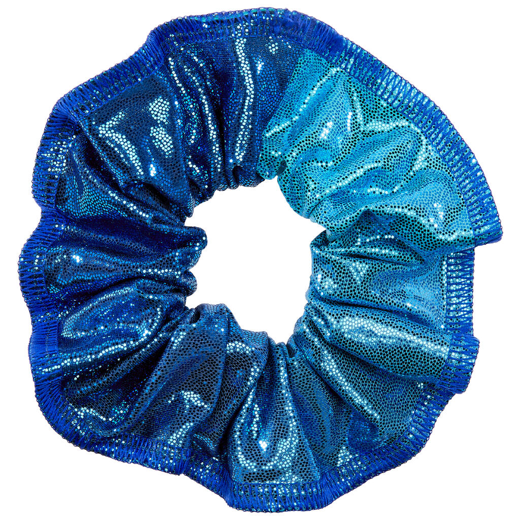Women's Sequined Gymnastics Scrunchie - Turquoise Blue