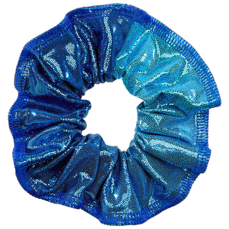 Women's Sequined Gymnastics Scrunchie - Turquoise Blue