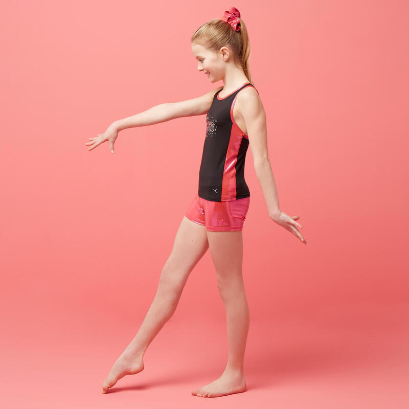 Maiou 500 gimnastică artistică feminină Negru-Roz Damă 
