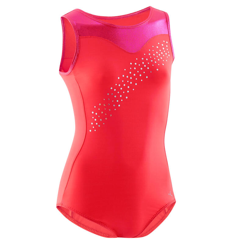 Maillot sem Mangas de Ginástica Artística Feminina Rosa
