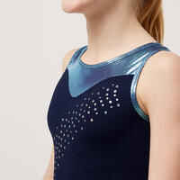 Girls' Artistic Gymnastics Sleeveless Leotard - Turquoise