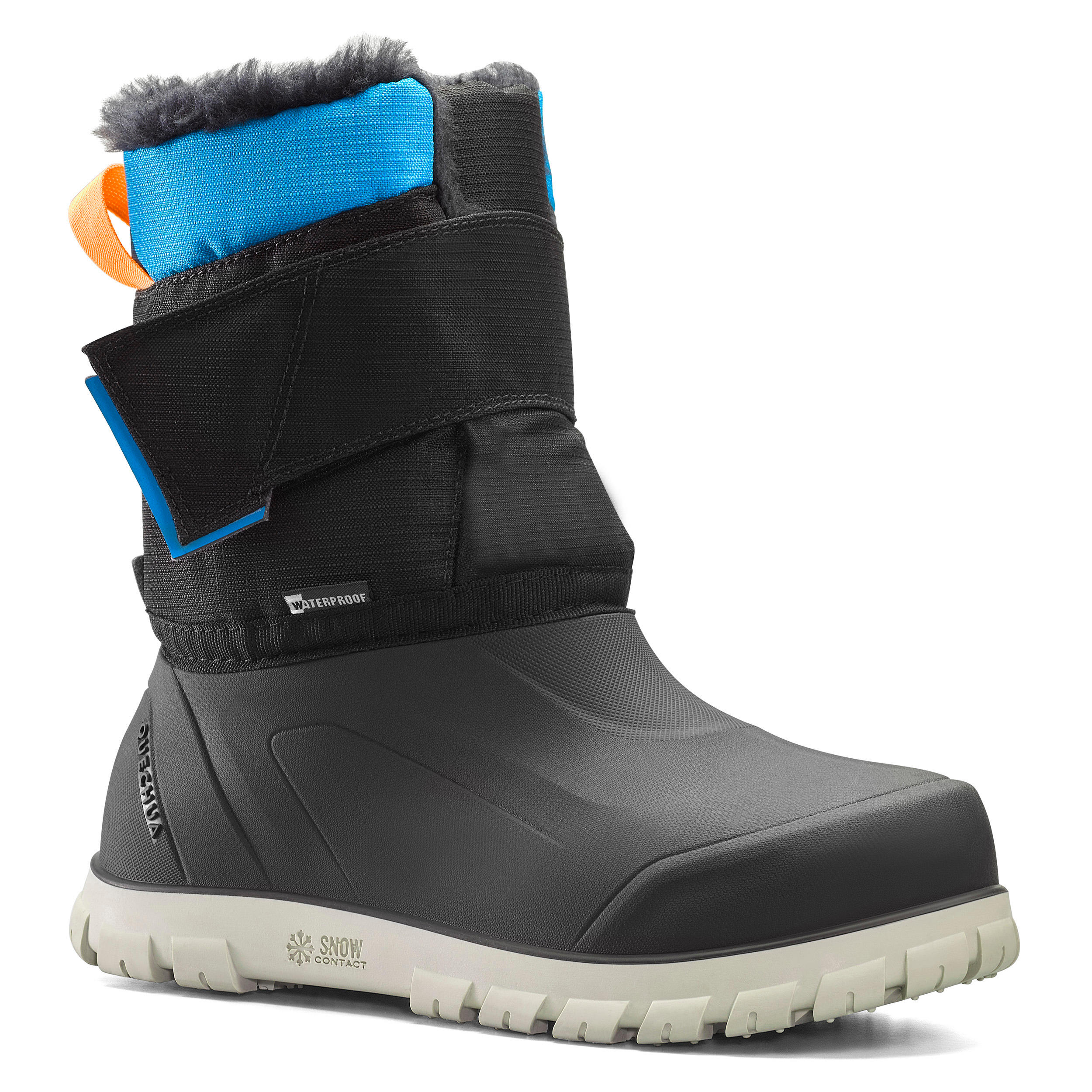 Cizme călduroase impermeabile Iarnă/drumeţie zăpadă SH500 X-Warm Negru Copii