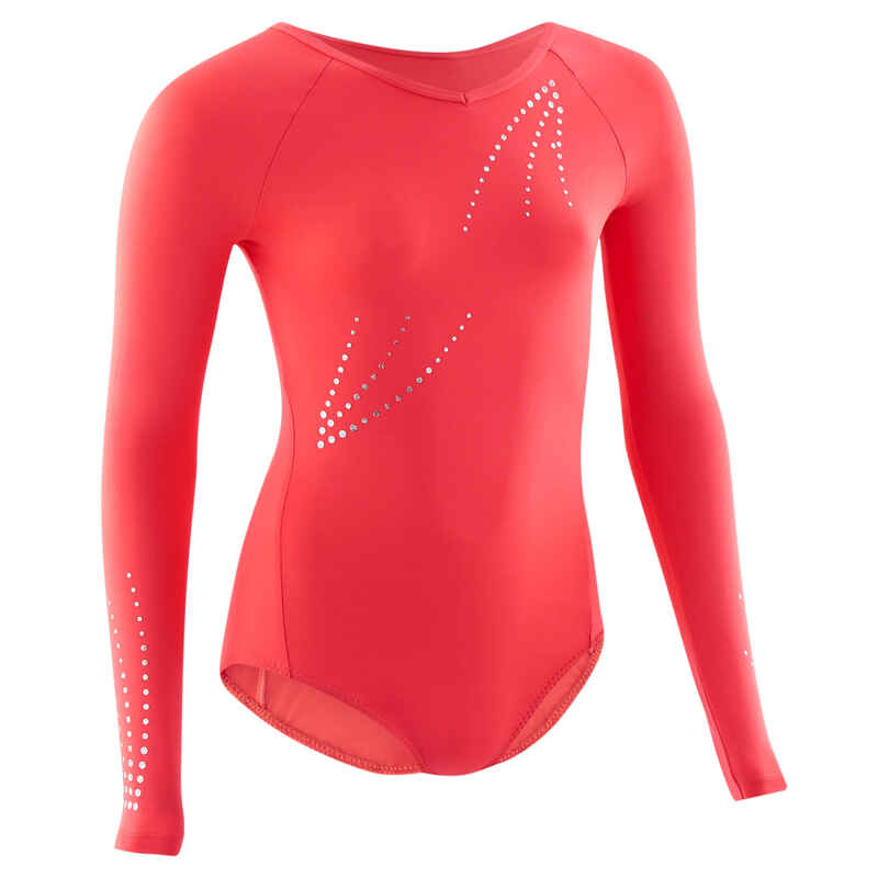 Women's Artistic Gymnastics LongSleeved Leotard Pink Decathlon
