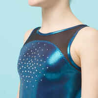 Girls' Artistic Gymnastics Sleeveless Leotard - Blue