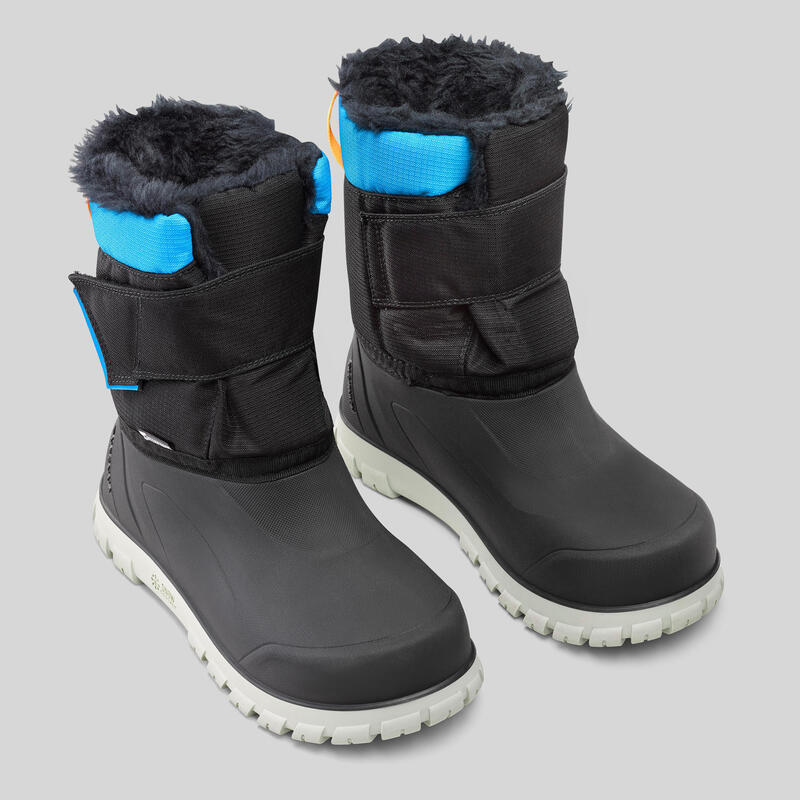 Botas de Neve Quentes Impermeáveis Criança SH500 Tira Autoaderente 24-38