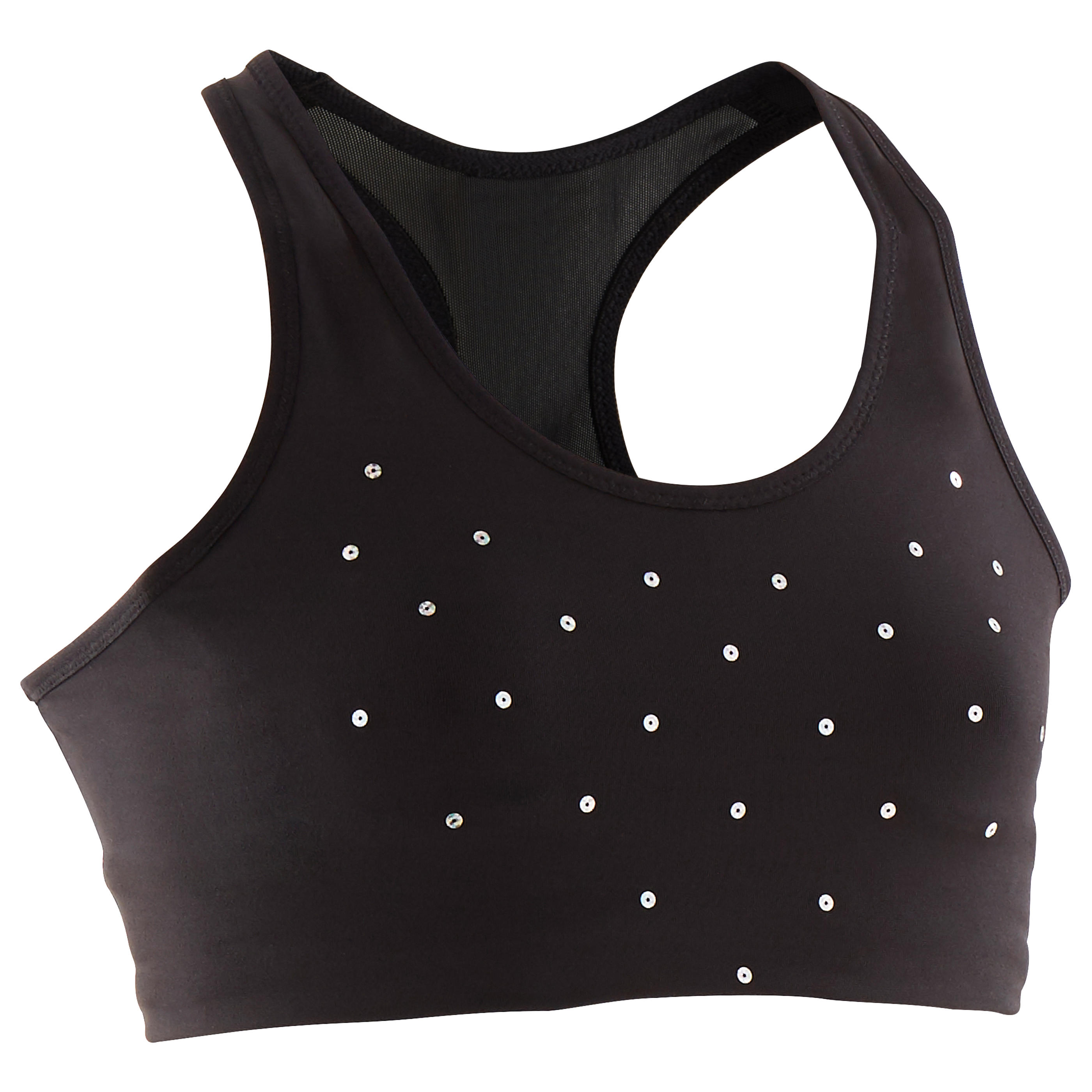 Top ginnastica artistica femminile e ritmica 500 nero con strass DOMYOS |  DECATHLON