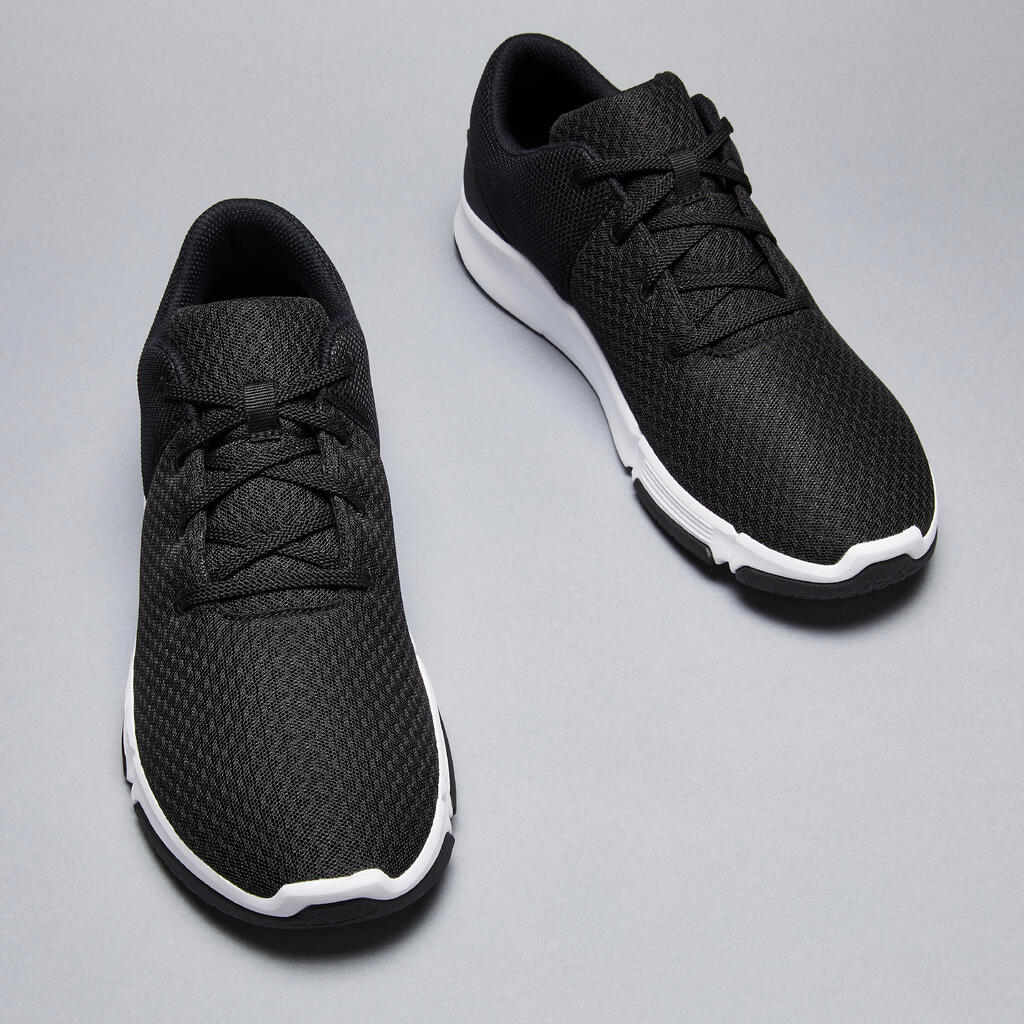 CHAUSSURES DE FITNESS HOMME 100 2.0 NOIR BLANC