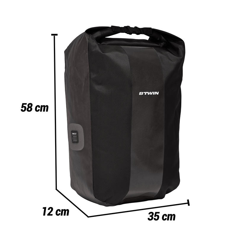 กระเป๋าติดแร็คจักรยานกันน้ำรุ่น 500 ขนาด 20 ลิตร (สีดำ)