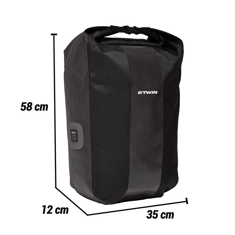 Fahrradtasche Gepäcktasche 500 20 Liter wasserdicht schwarz