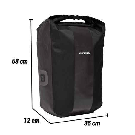 Waterproof Pannier Rack Bike Bag 500 20L - Black