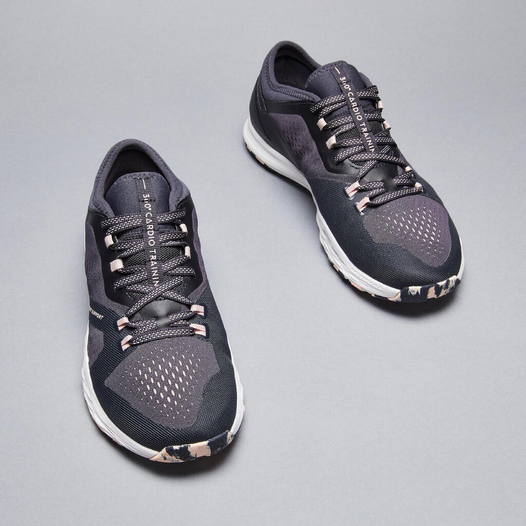 Fitnessschuhe 900 Damen grau/rosa