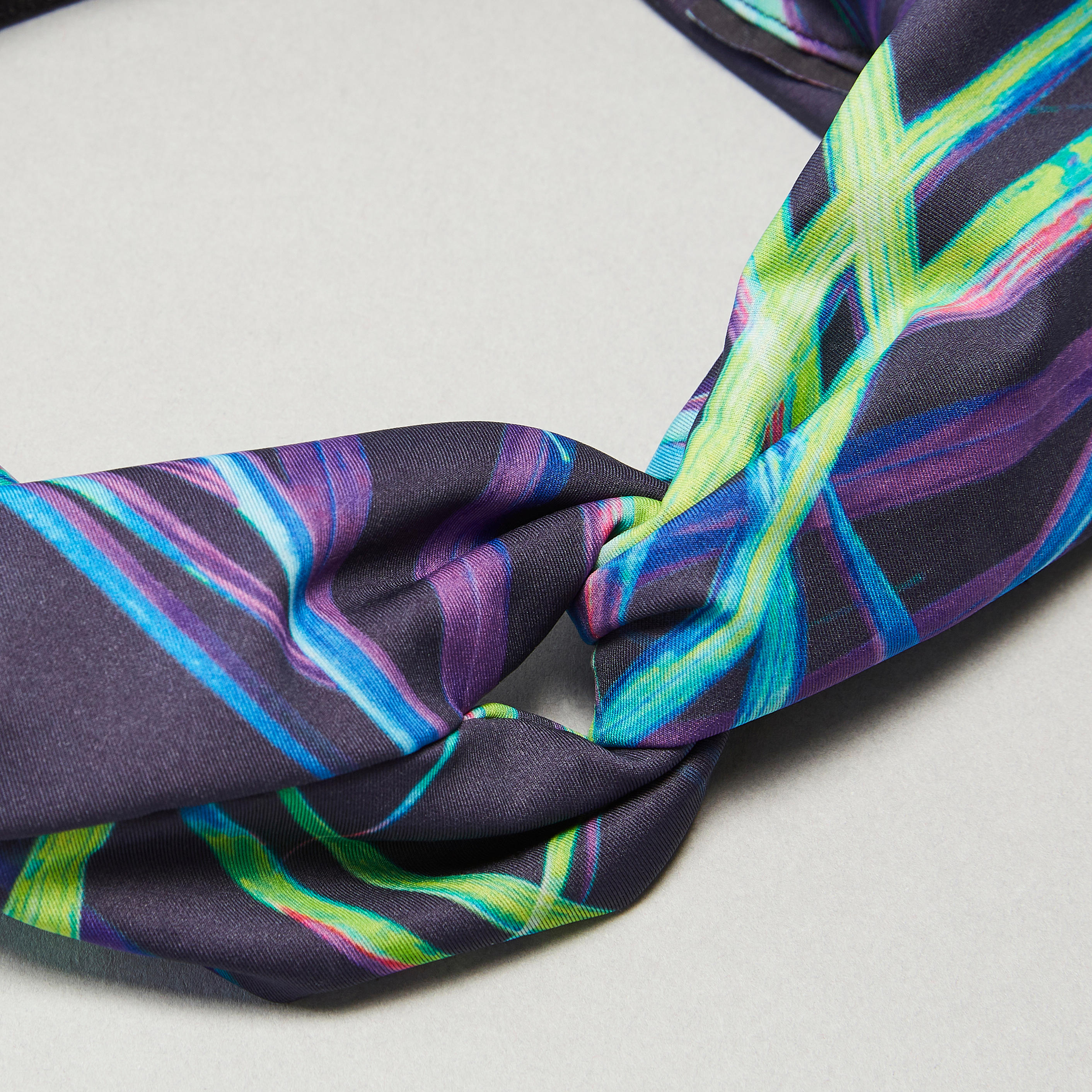 Women's Cardio Fitness Headband with Elastic - Navy Print 2/4
