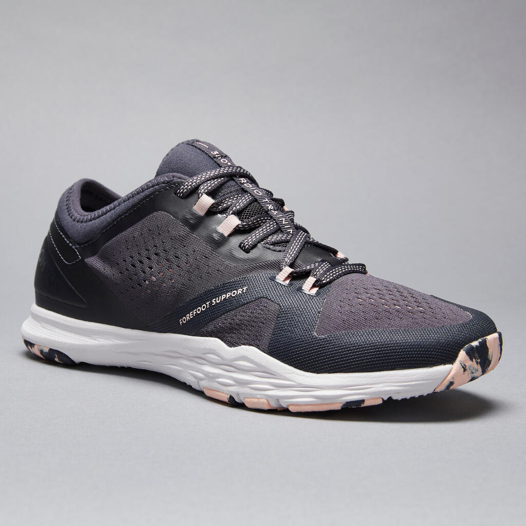 Fitnessschuhe 900 Damen grau/rosa