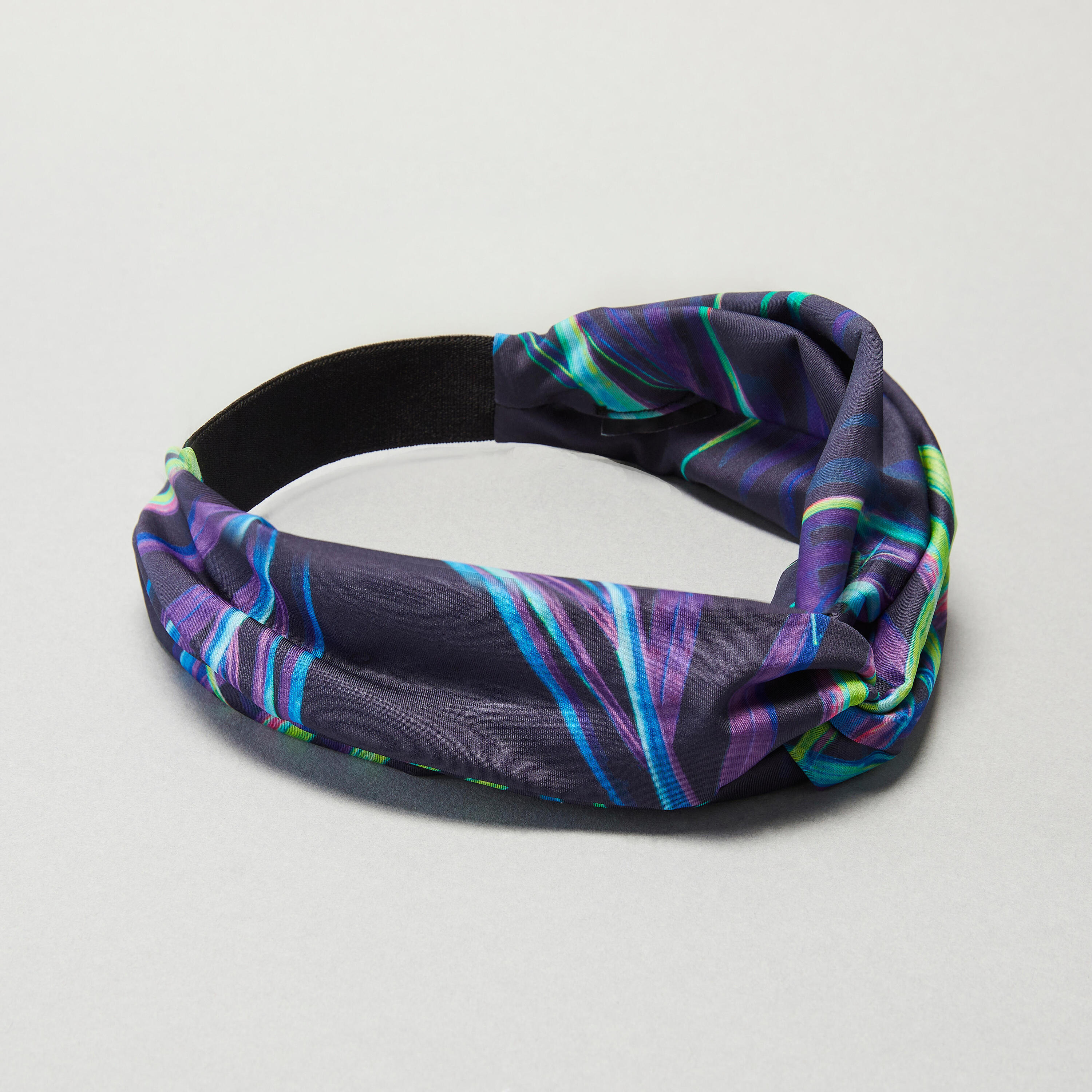 Women's Cardio Fitness Headband with Elastic - Navy Print 4/4