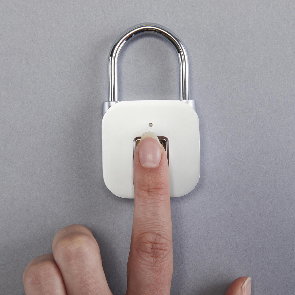 Ψηφιακή κλειδαριά Fitness με δακτυλικό αποτύπωμα - Ασημί