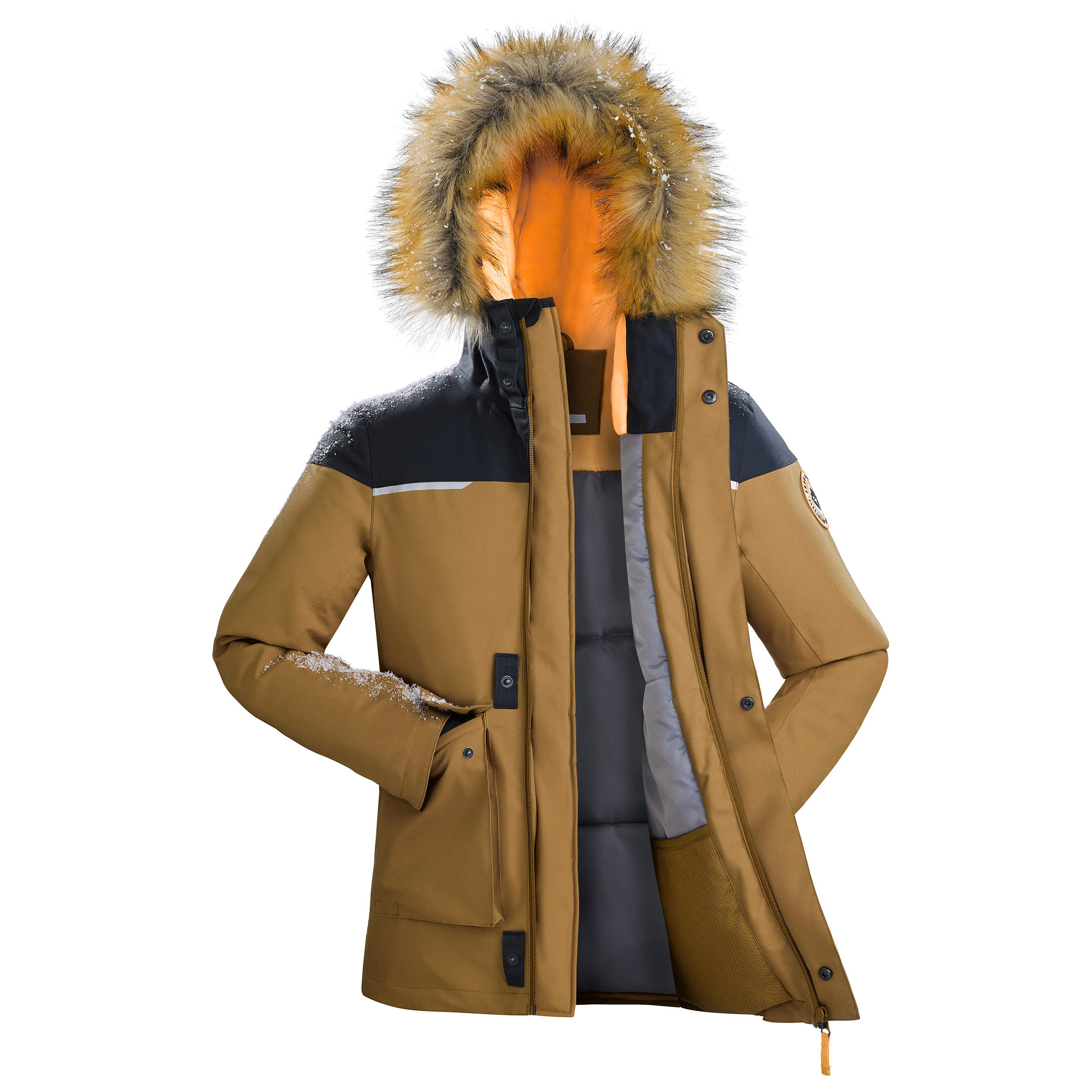 QUECHUA Hrejivá a nepremokavá turistická bunda SH500 U-Warm pre deti od 7 do 15 rokov 12-13 r (151-160 cm) · záber 12