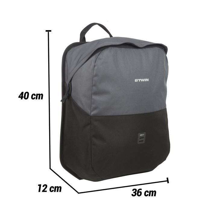 Sacoche Vélo Edge Leisure 18 Litres - 48x30x15 Cm - Noir - Neuve