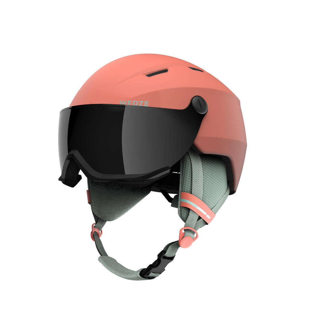 Skihelm mit Visier Piste H350 Erwachsene weiß