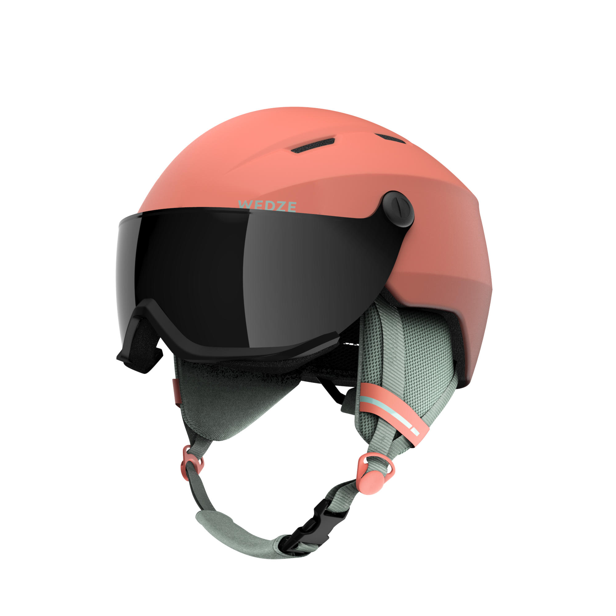 ADULTS' DOWNHILL SKI HELMET WITH VISOR H350 - CORAL 8/9