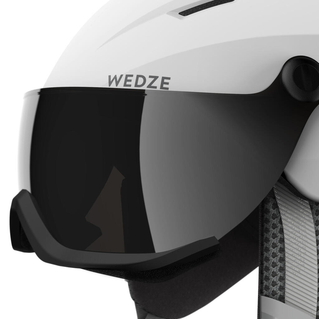 Skihelm mit Visier Erwachsene - H350 weiss