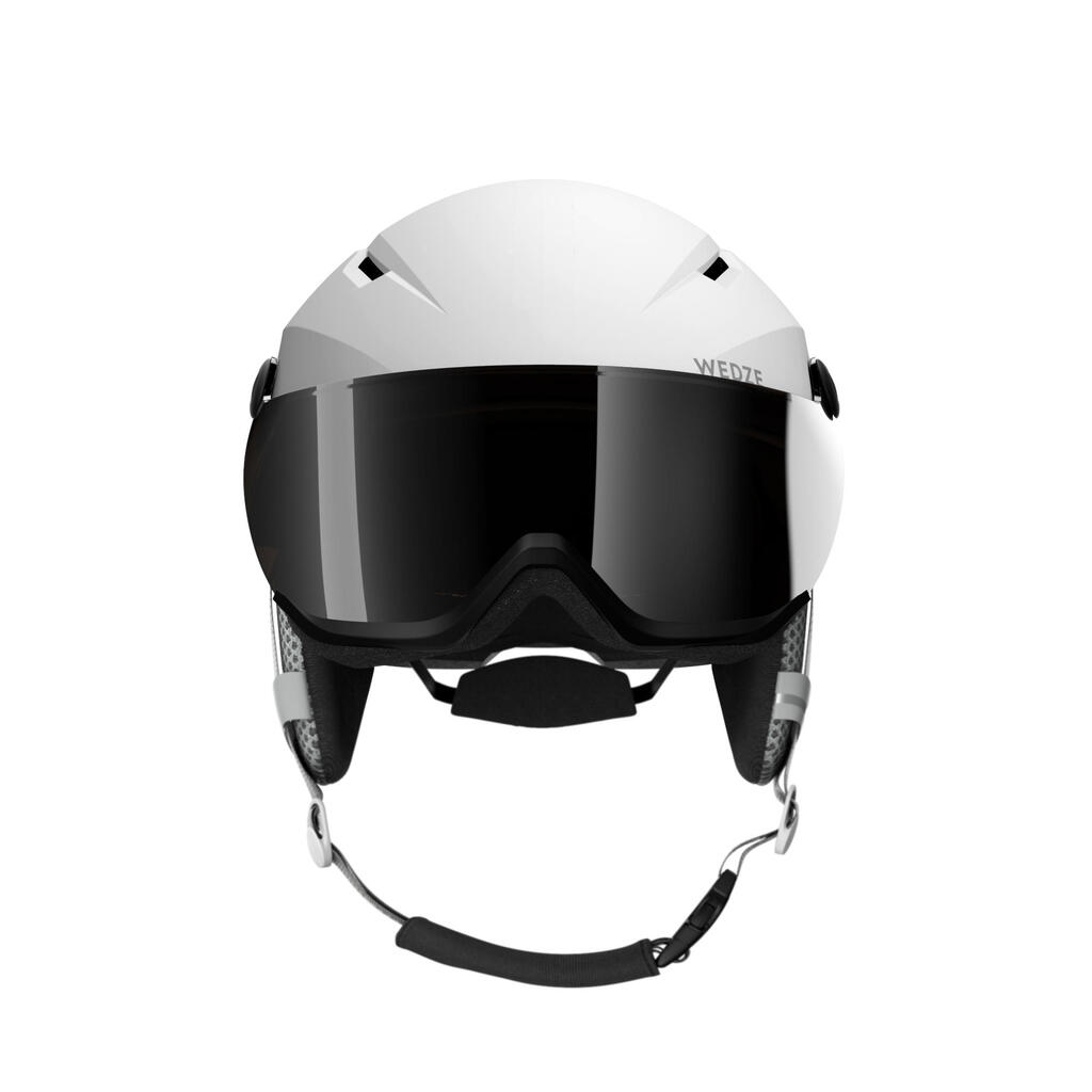 ADULT DOWNHILL SKI HELMET WITH VISOR H350 WHITE