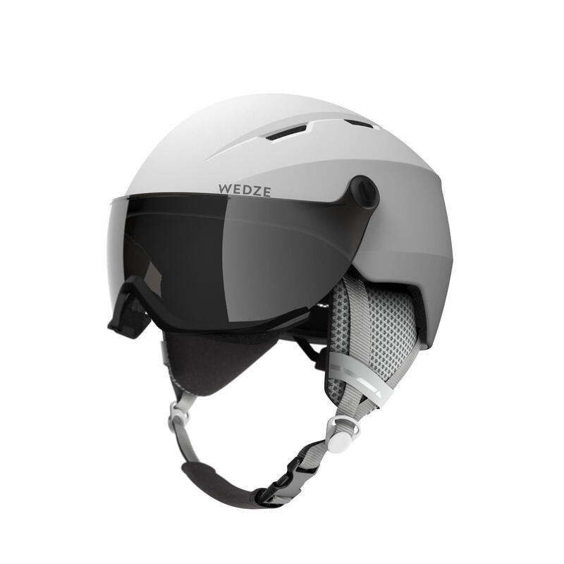 CAPACETE DE SKI COM VISEIRA CASQUE ADULTO - H350 - BRANCO