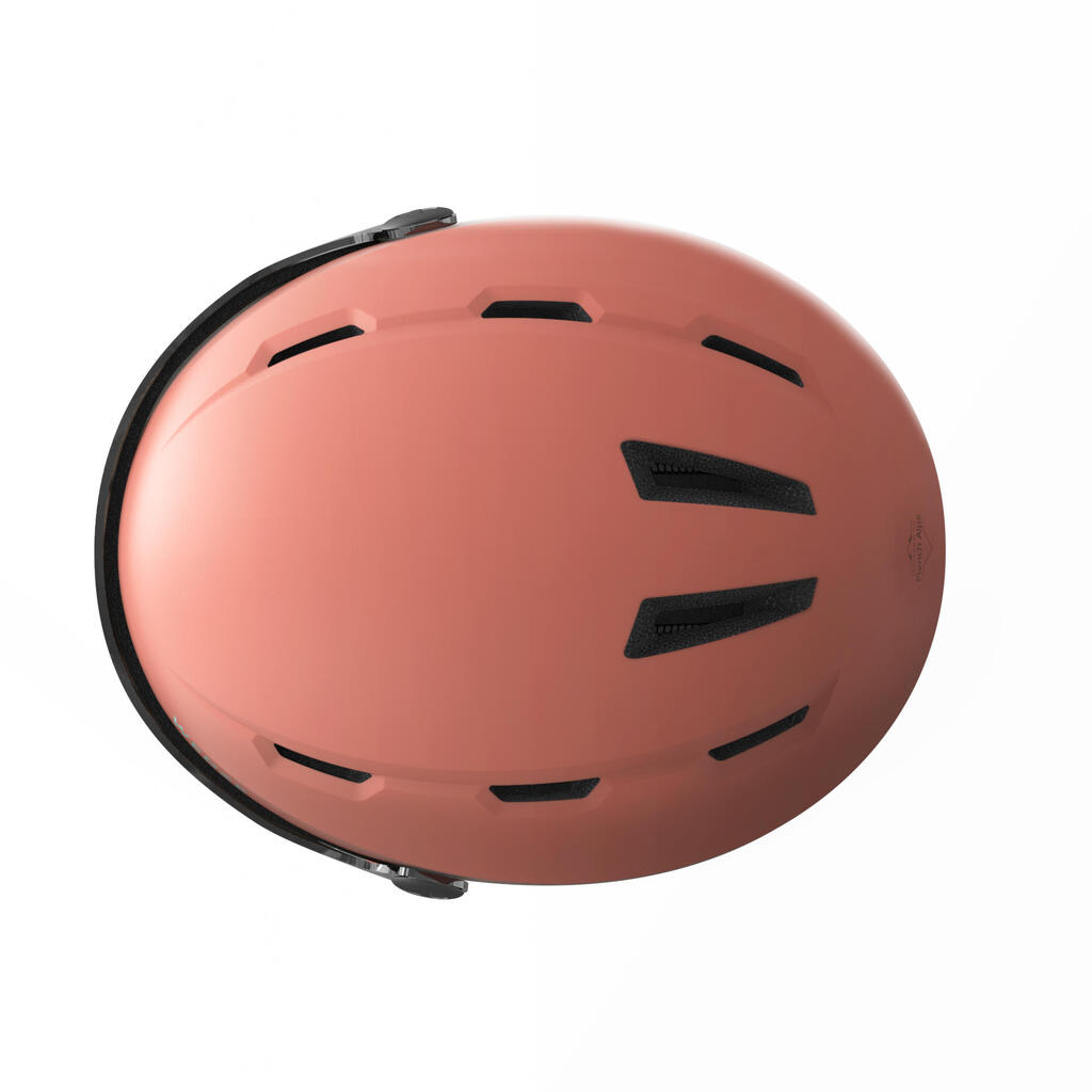Skihelm mit Visier Piste H350 Erwachsene koralle