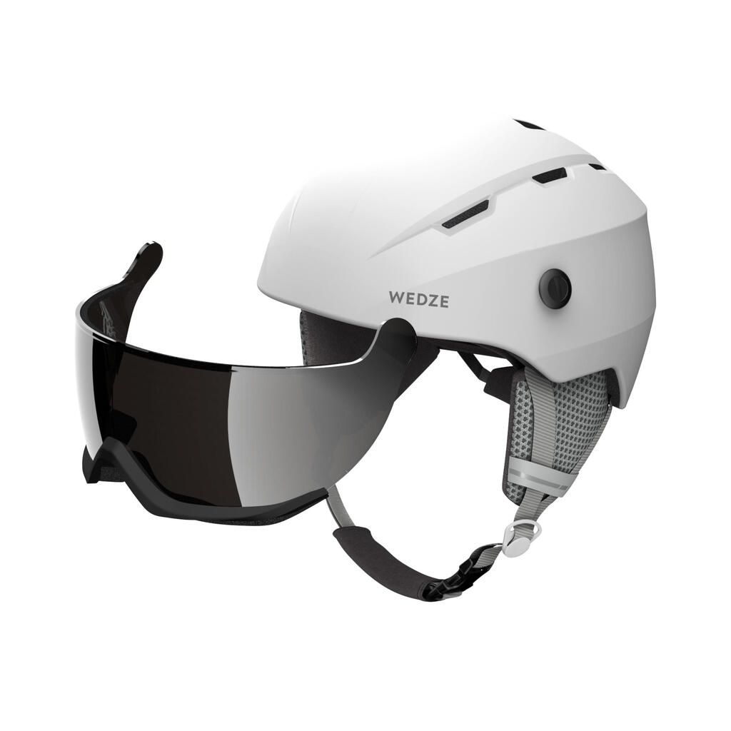 ADULT DOWNHILL SKI HELMET WITH VISOR H350 WHITE