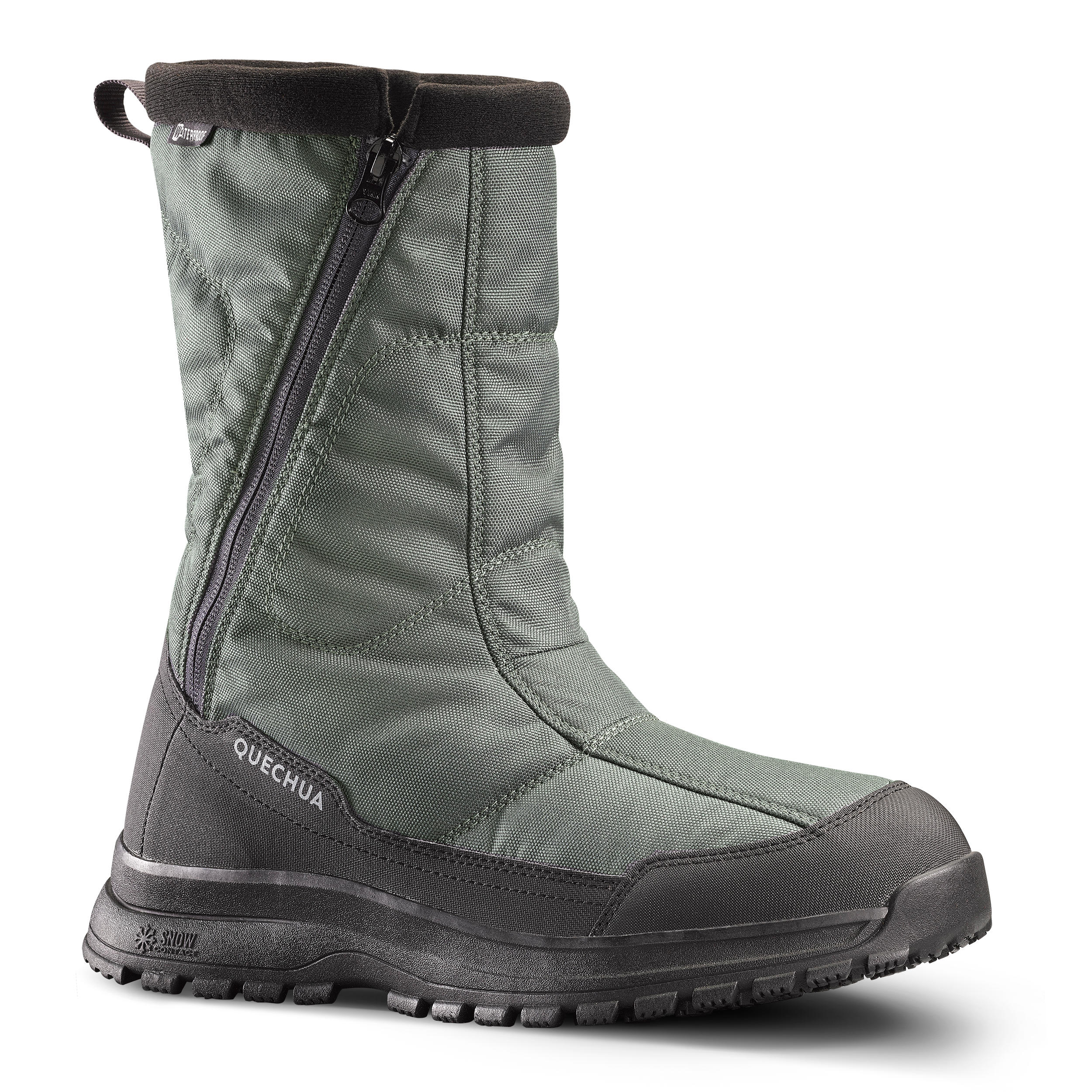 QUECHUA Men's warm waterproof snow hiking boots  - SH100 Zip
