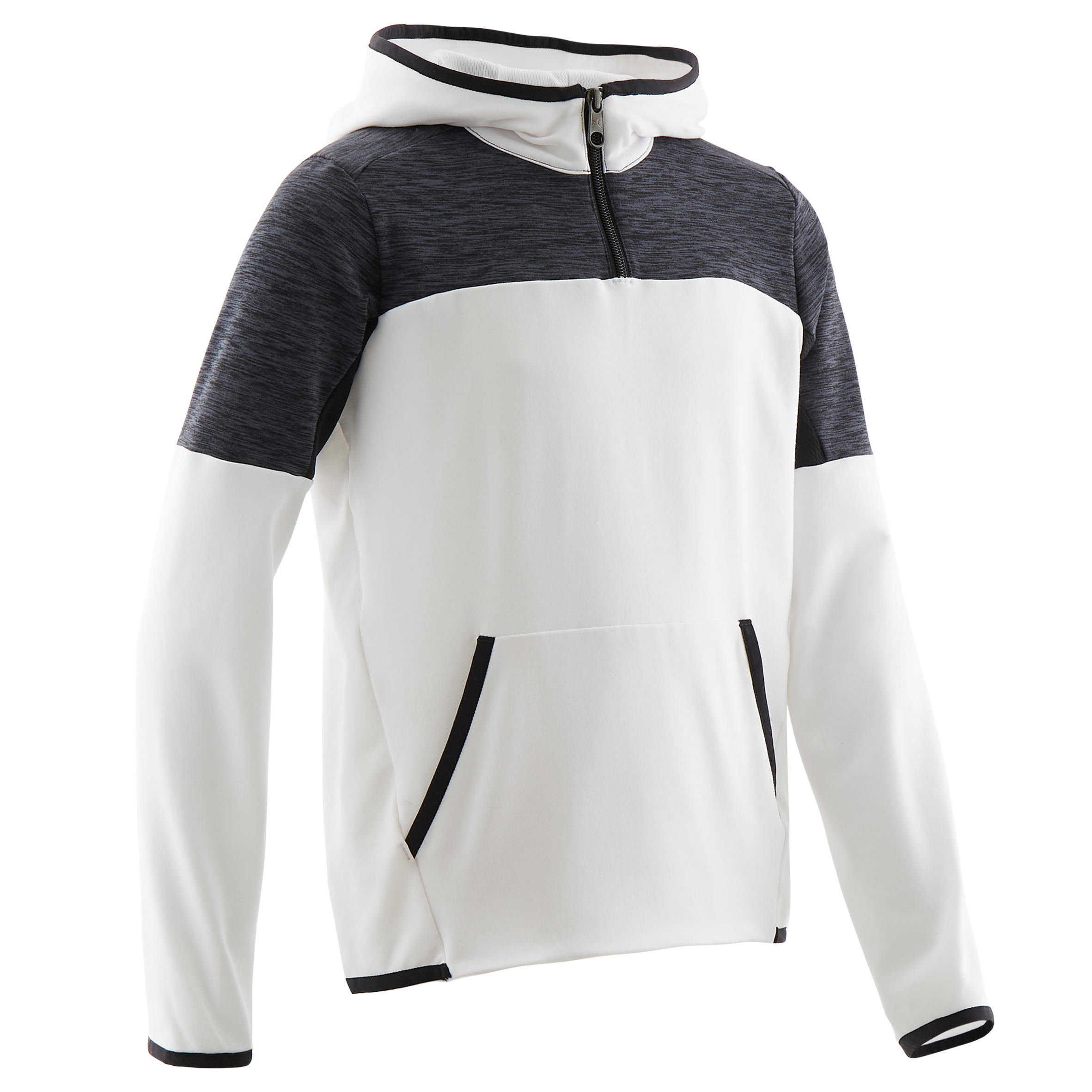 Calda, sintetica e traspirante S500 felpa con cappuccio 1/2 zip da ragazzo CHILDREN'S GYM bianco