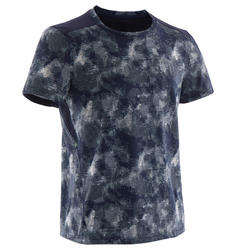 T-shirt manches courtes synthétique respirant, S500 garçon GYM ENFANT bleu AOP