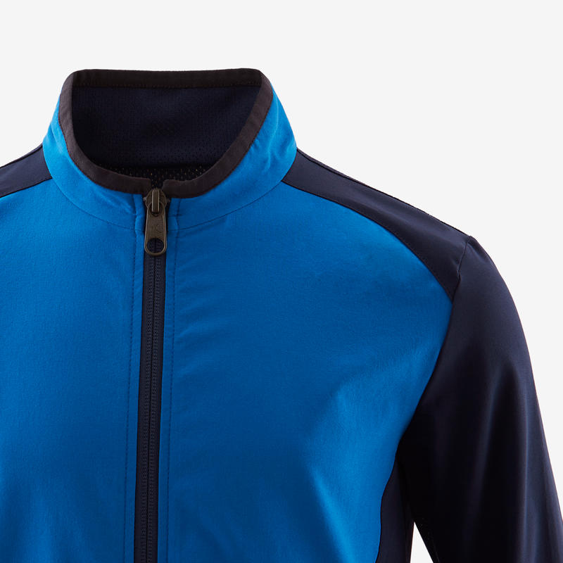 Boys' Light Breathable Gym Jacket W500 Blue/Navy Blue Decathlon