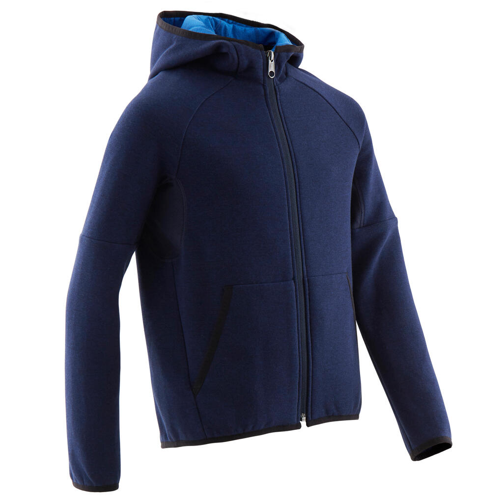 Kids' zip-up hooded sweatshirt - navy