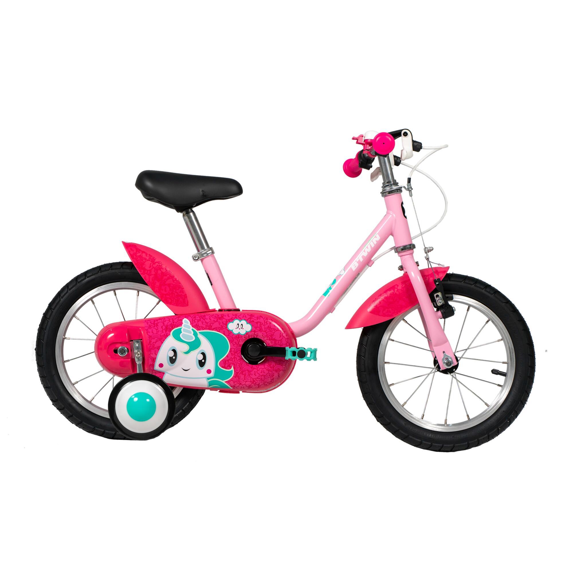 Kids' 3 - 5 Years 14" Unicorn Bike - HYC 500 Pink - BTWIN