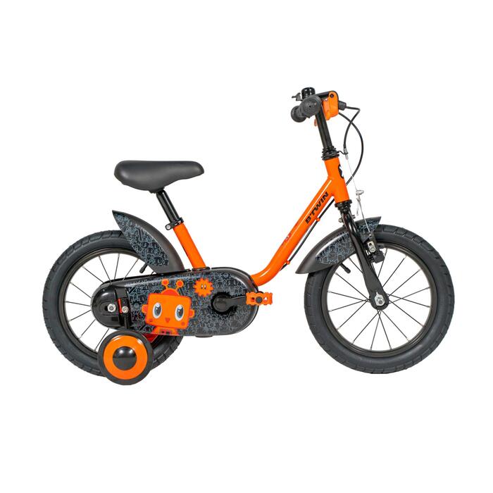 Boys Kids Bike Btwin 14 inch Robot 500 35 years Orange