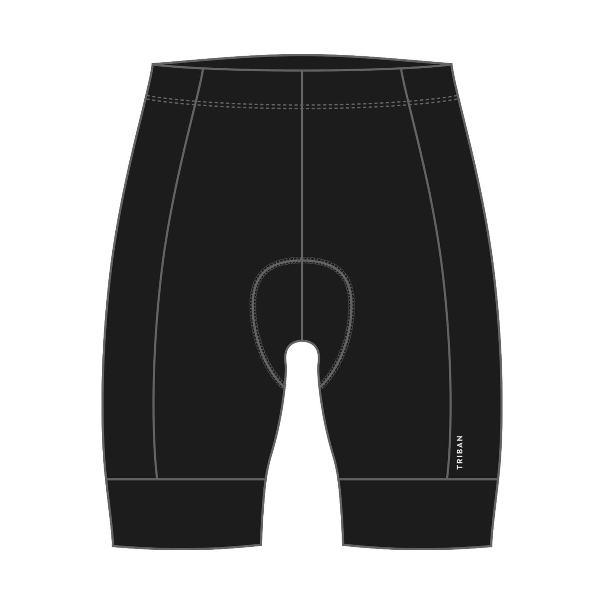 Culotte ciclismo corto sin tirantes hombre Essential negro 3/8