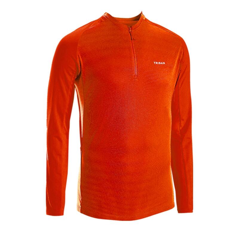 Men's Anti-UV Long-Sleeved Road Cycling Summer Jersey Essential - Red