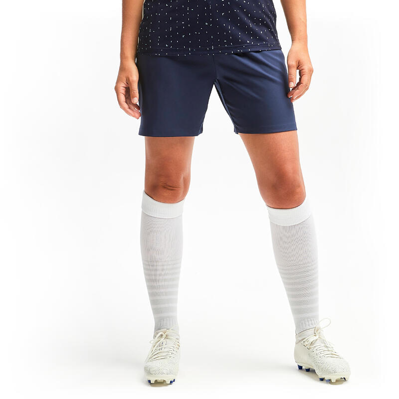 Voetbalshort voor dames VIRALTO CLUB blauw