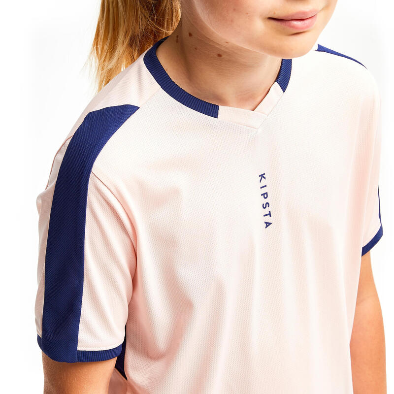 Koszulka piłkarska dla dziewczynek Kipsta F500