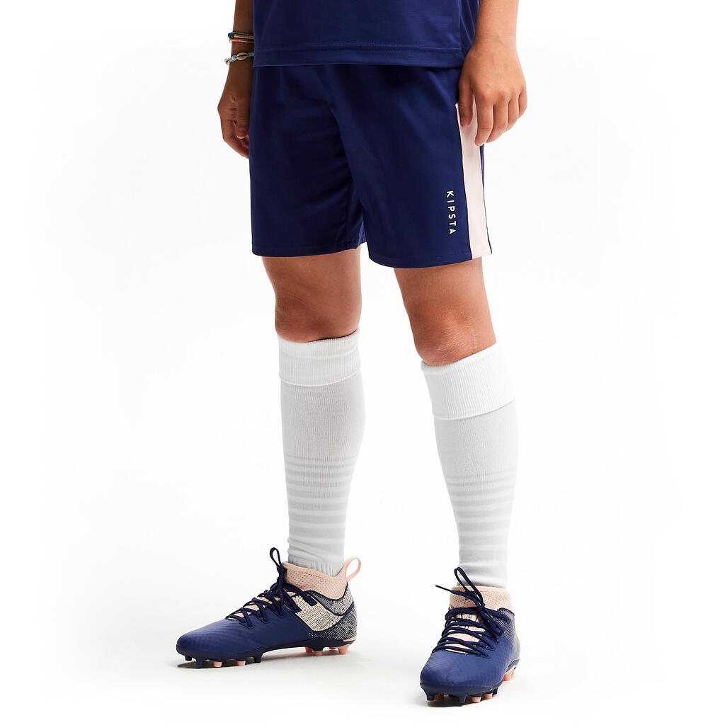 Girls' Football Shorts F500 - Blue/Pink