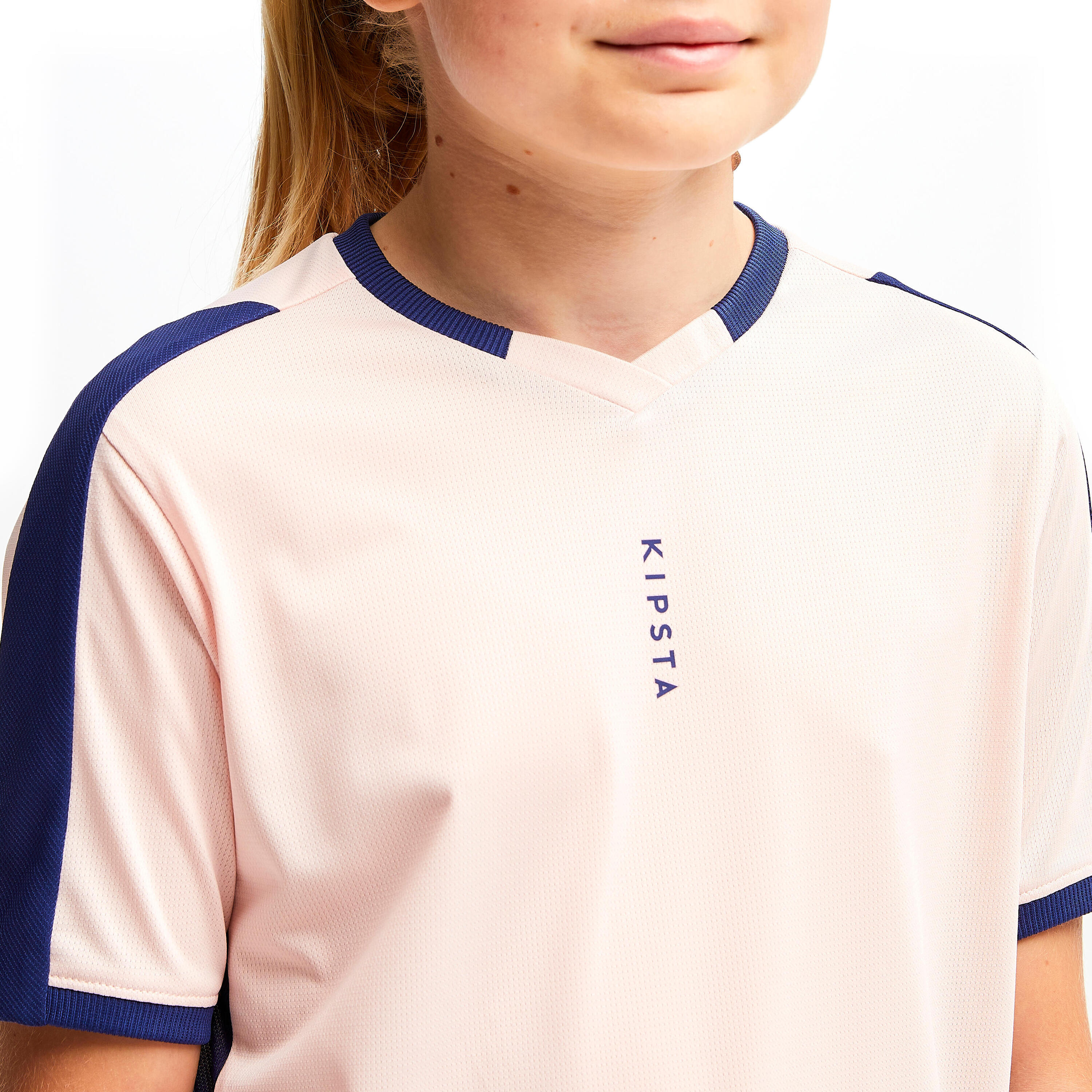 Girls' Short-Sleeved Football Jersey F500 - Pink 4/6