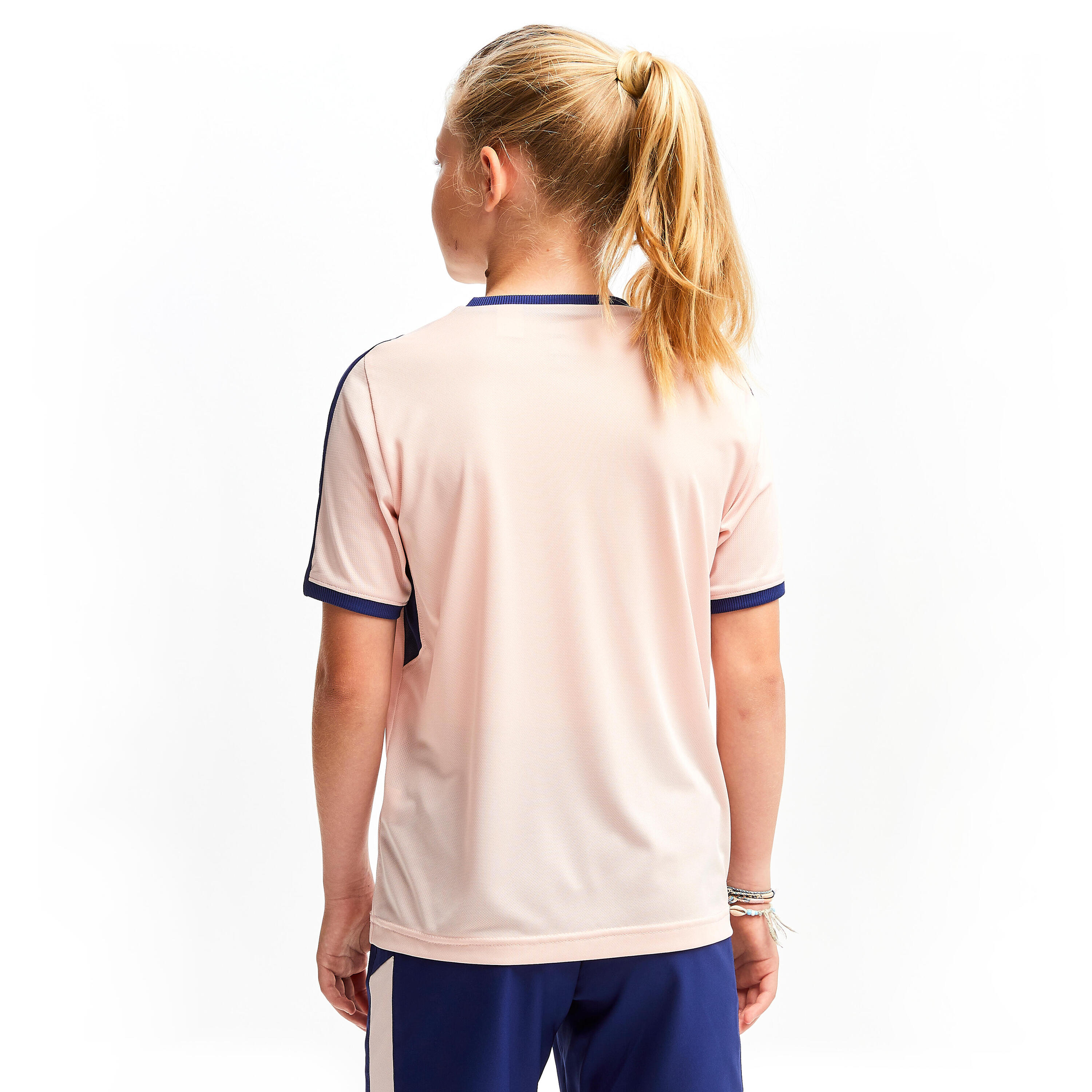 Girls' Short-Sleeved Football Jersey F500 - Pink 3/6